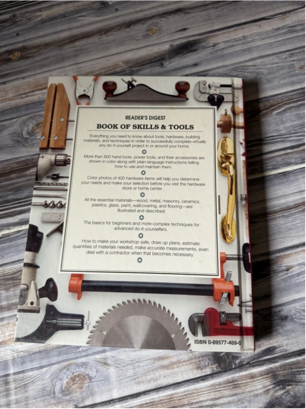 Reader’s Digest Book of Skills & Tools DIY Guide Woodworking Tools hard cover